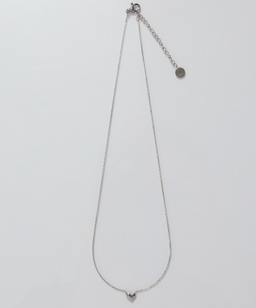金属アレルギー対応】スリークハートネックレス/全長:40cm+5cm