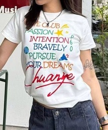 ［26SS新色追加］レタリングラウンド半袖Tシャツ