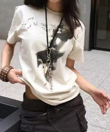 Achic（アシック）の「レタリングラウンド半袖Tシャツ（Tシャツ/カットソー）」