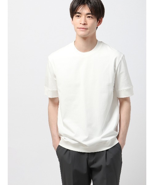 SUIT SQUARE(スーツスクエア)の「オフィT 半袖Tシャツ ウォッシャブル 接触冷感 クール天竺(Tシャツ/カットソー・メンズ・ネイビー系/ブラック系/ブルー系/グレー系/グリーン系/ベージュ系/ホワイト系・3L/M/S/LL/L)」の2枚目の写真