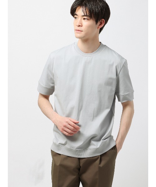 SUIT SQUARE(スーツスクエア)の「オフィT 半袖Tシャツ ウォッシャブル 接触冷感 クール天竺(Tシャツ/カットソー・メンズ・ネイビー系/ブラック系/ブルー系/グレー系/グリーン系/ベージュ系/ホワイト系・3L/M/S/LL/L)」の4枚目の写真