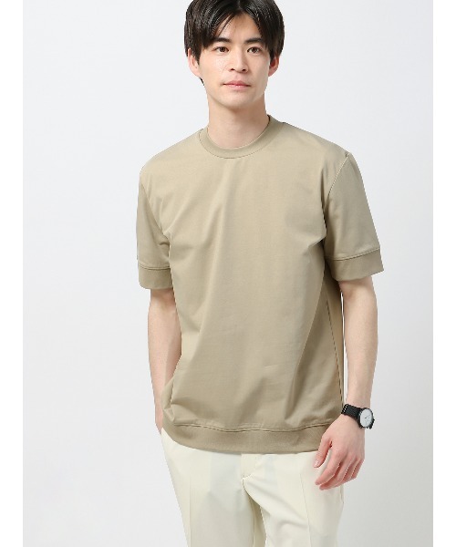 SUIT SQUARE(スーツスクエア)の「オフィT 半袖Tシャツ ウォッシャブル 接触冷感 クール天竺(Tシャツ/カットソー・メンズ・ネイビー系/ブラック系/ブルー系/グレー系/グリーン系/ベージュ系/ホワイト系・3L/M/S/LL/L)」の5枚目の写真