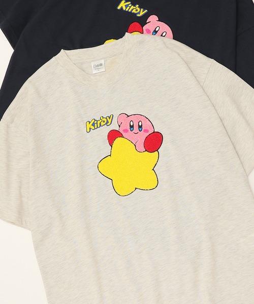 ALWAYS GOOD TIME(オルウェイズグッドタイム)の「【星のカービィ/KIRBY 】天竺 さがら刺繍 半袖Tシャツ(Tシャツ/カットソー・レディース・ネイビー/オフホワイト/オートミール/スミクロ・M/L)」の4枚目の写真