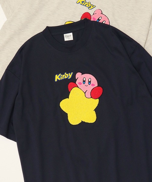ALWAYS GOOD TIME(オルウェイズグッドタイム)の「【星のカービィ/KIRBY 】天竺 さがら刺繍 半袖Tシャツ(Tシャツ/カットソー・レディース・ネイビー/オフホワイト/オートミール/スミクロ・M/L)」の1枚目の写真