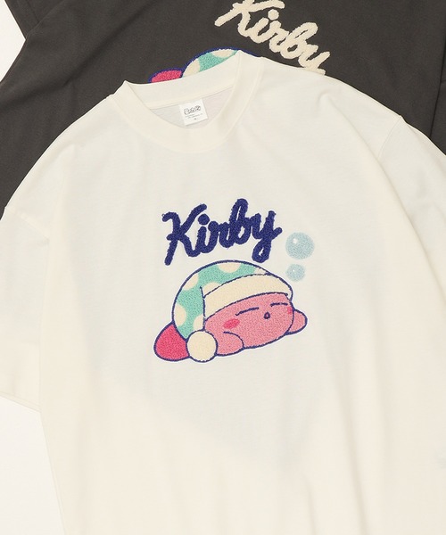 ALWAYS GOOD TIME(オルウェイズグッドタイム)の「【星のカービィ/KIRBY 】天竺 さがら刺繍 半袖Tシャツ(Tシャツ/カットソー・レディース・ネイビー/オフホワイト/オートミール/スミクロ・M/L)」の2枚目の写真