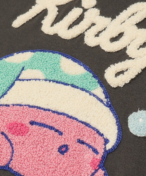ALWAYS GOOD TIME(オルウェイズグッドタイム)の「【星のカービィ/KIRBY 】天竺 さがら刺繍 半袖Tシャツ(Tシャツ/カットソー・レディース・ネイビー/オフホワイト/オートミール/スミクロ・M/L)」の8枚目の写真