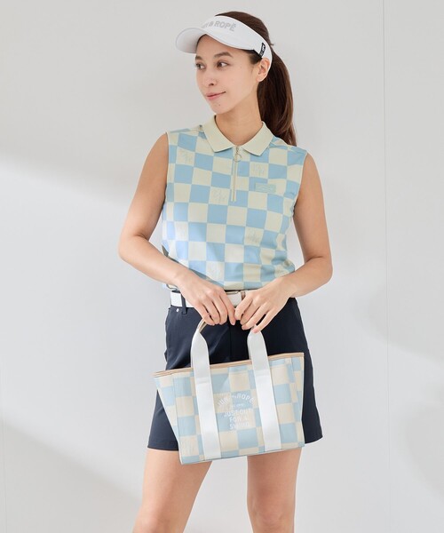 JUN&ROPE'(ジュンアンドロペ)の「チェッカーボード柄ノースリーブポロ(ポロシャツ・レディース・イエロー/サックスブルー/ブラック・L/M/S)」の11枚目の写真
