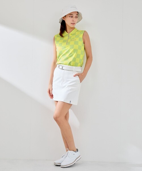 JUN&ROPE'(ジュンアンドロペ)の「チェッカーボード柄ノースリーブポロ(ポロシャツ・レディース・イエロー/サックスブルー/ブラック・L/M/S)」の16枚目の写真