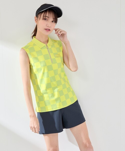 チェッカーボード柄ノースリーブポロ（ポロシャツ）｜JUN&ROPE