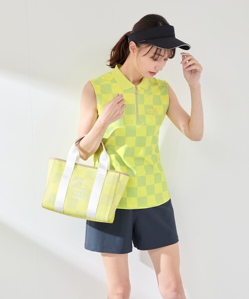 チェッカーボード柄ノースリーブポロ（ポロシャツ）｜JUN&ROPE