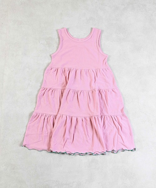 Life Support Products（ライフサポートプロダクツ）の「梨地ティアードワンピース（ワンピース・キッズ・オレンジ/ピンク/ブラック/ライトブルー・95/140/150/90/100/110/120/80/130）」の3枚目の写真