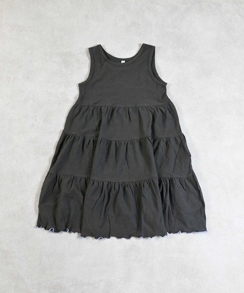 Life Support Products（ライフサポートプロダクツ）の「梨地ティアードワンピース（ワンピース・キッズ・オレンジ/ピンク/ブラック/ライトブルー・95/140/150/90/100/110/120/80/130）」の2枚目の写真