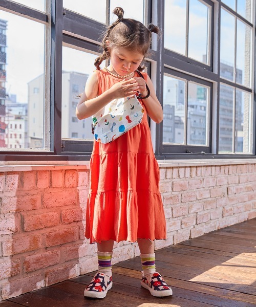 Life Support Products（ライフサポートプロダクツ）の「梨地ティアードワンピース（ワンピース・キッズ・オレンジ/ピンク/ブラック/ライトブルー・95/140/150/90/100/110/120/80/130）」の8枚目の写真