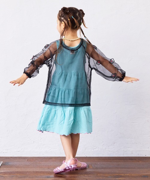 Life Support Products（ライフサポートプロダクツ）の「梨地ティアードワンピース（ワンピース・キッズ・オレンジ/ピンク/ブラック/ライトブルー・95/140/150/90/100/110/120/80/130）」の11枚目の写真