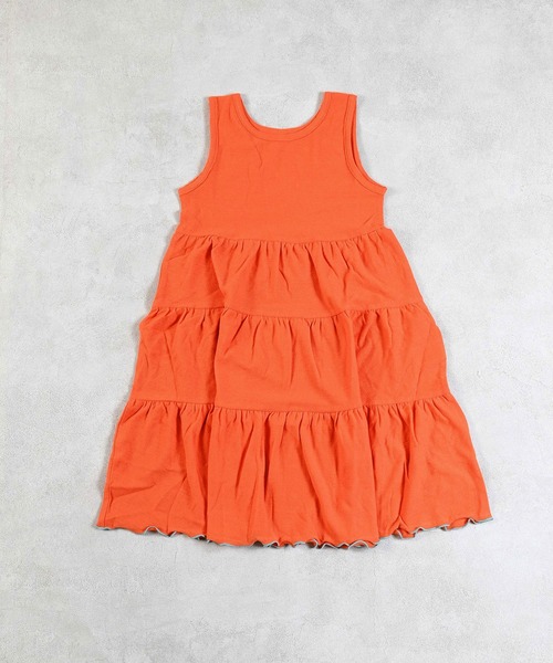 Life Support Products（ライフサポートプロダクツ）の「梨地ティアードワンピース（ワンピース・キッズ・オレンジ/ピンク/ブラック/ライトブルー・95/140/150/90/100/110/120/80/130）」の5枚目の写真
