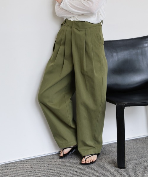 select MOCA Et（セレクトモカエト）の「【Et】Wrap-Belt Chino Pants（チノパンツ・レディース・チャコール/アイボリー/カーキ・FREE）」の10枚目の写真