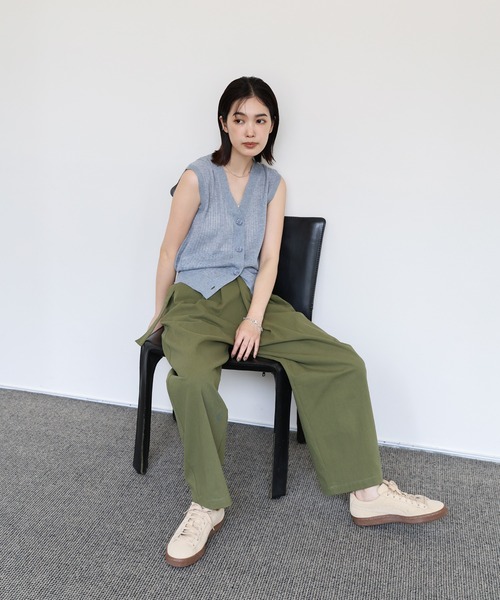 select MOCA Et（セレクトモカエト）の「【Et】Wrap-Belt Chino Pants（チノパンツ・レディース・チャコール/アイボリー/カーキ・FREE）」の16枚目の写真