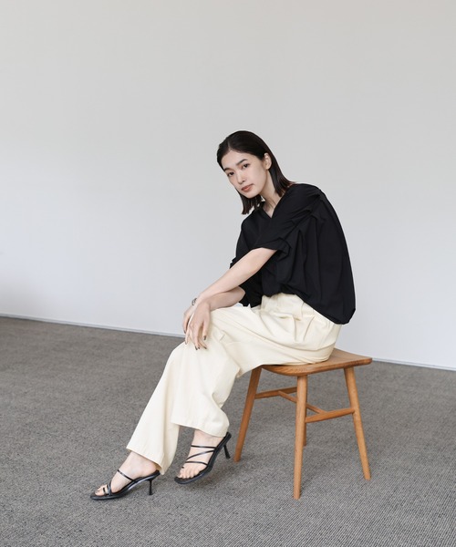 select MOCA Et（セレクトモカエト）の「【Et】Wrap-Belt Chino Pants（チノパンツ・レディース・チャコール/アイボリー/カーキ・FREE）」の22枚目の写真