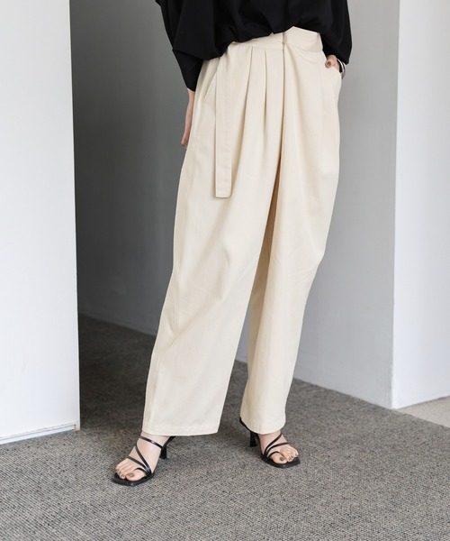 select MOCA Et（セレクトモカエト）の「【Et】Wrap-Belt Chino Pants（チノパンツ・レディース・チャコール/アイボリー/カーキ・FREE）」の20枚目の写真