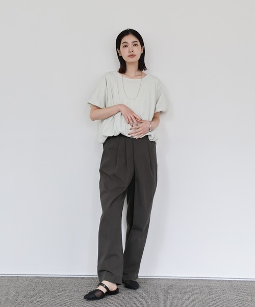 select MOCA Et（セレクトモカエト）の「【Et】Wrap-Belt Chino Pants（チノパンツ・レディース・チャコール/アイボリー/カーキ・FREE）」の6枚目の写真