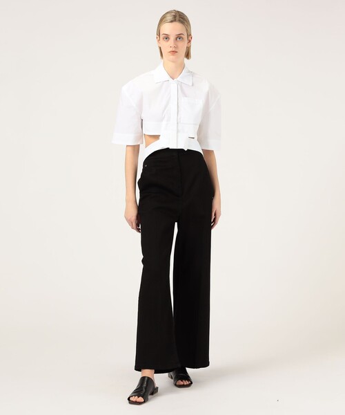 再値下 Jacquemus ジャックムス　ジャクムス　ブラウス セール】JACQUEMUS LA CHEMISE COURTE クロップドシャツ（シャツ