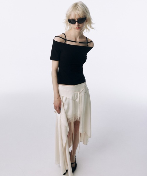 JOSE MOON（ジョゼムーン）の「ASSYMMETRY SKIRT/アシンメトリースカート（スカート・レディース・アイボリー/ラベンダー/ブラック・36/38）」の19枚目の写真