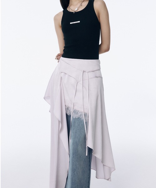 JOSE MOON（ジョゼムーン）の「ASSYMMETRY SKIRT/アシンメトリースカート（スカート・レディース・アイボリー/ラベンダー/ブラック・36/38）」の7枚目の写真