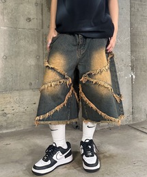 A'gem | A'GEM/9 × .kom 『A'gem/エージェム』 切り替えデニムショーツ(デニムパンツ)