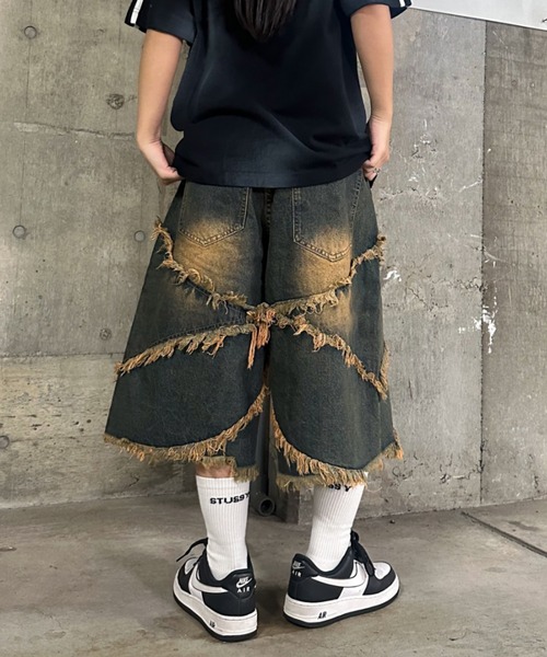 A'gem（エージェム）の「A'GEM/9 × .kom 『A'gem/エージェム』 切り替えデニムショーツ（デニムパンツ・メンズ・ブルー・L）」の5枚目の写真