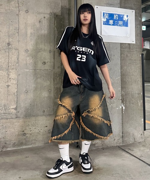 A'gem（エージェム）の「A'GEM/9 × .kom 『A'gem/エージェム』 切り替えデニムショーツ（デニムパンツ・メンズ・ブルー・L）」の6枚目の写真