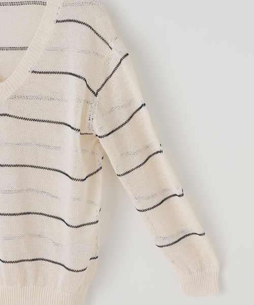 Plage LINEN MIX Vネック ニット LINEN MIX Vネック ニット（ニット／セーター）｜Plage