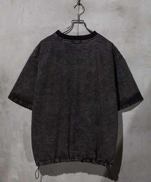WEARSTAND（ウェアスタンド）の「【WEARSTAND/ウェアスタンド】Denim Drawstring T-Shirt / デニムドローストリングTシャツ（Tシャツ/カットソー・メンズ・ブラック/ブルー系その他/インディゴブルー・MEDIUM/LARGE/X-LARGE）」の5枚目の写真