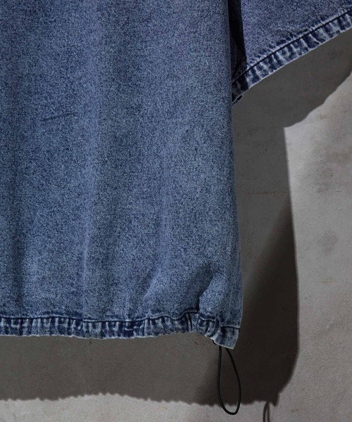 WEARSTAND（ウェアスタンド）の「【WEARSTAND/ウェアスタンド】Denim Drawstring T-Shirt / デニムドローストリングTシャツ（Tシャツ/カットソー・メンズ・ブラック/ブルー系その他/インディゴブルー・MEDIUM/LARGE/X-LARGE）」の10枚目の写真