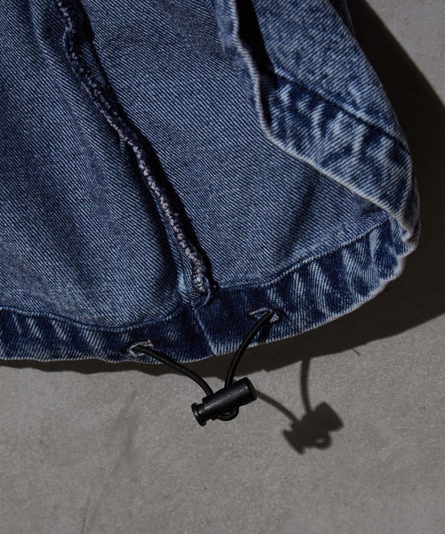 WEARSTAND（ウェアスタンド）の「【WEARSTAND/ウェアスタンド】Denim Drawstring T-Shirt / デニムドローストリングTシャツ（Tシャツ/カットソー・メンズ・ブラック/ブルー系その他/インディゴブルー・MEDIUM/LARGE/X-LARGE）」の12枚目の写真