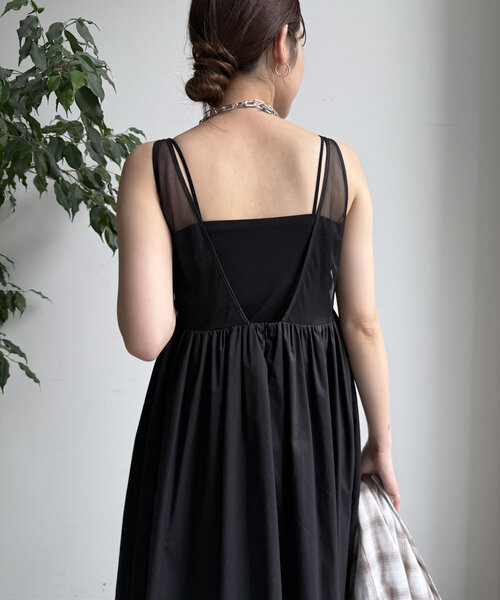 DouDou（ドゥドゥ）の「深Vタンクボリュームワンピース（ワンピース・レディース・グレー/ブラック・FREE）」の13枚目の写真