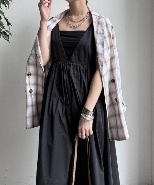 ★新品タグ付★DOUDOU★ FURウール深Vチュニックワンピース DouDou（ドゥドゥ）の「FURウール深Vチュニックワンピース
