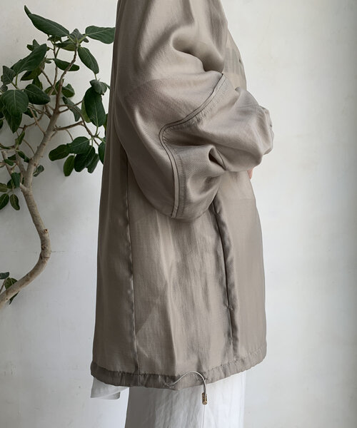 DOUDOU 長袖 ブルゾン アウター ジャケット シアー ベージュ