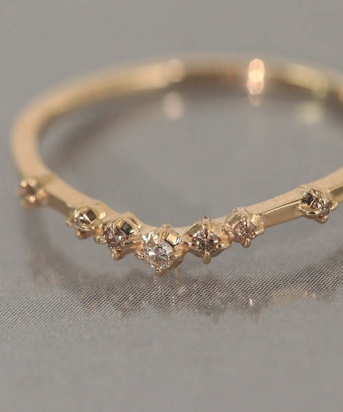 『みるべべ』ダイヤモンド♡9号【ジュエルクローゼット】K10 V字 リング みるべべ様専用』ダイヤモンド♡9号【ジュエルクローゼット】K10