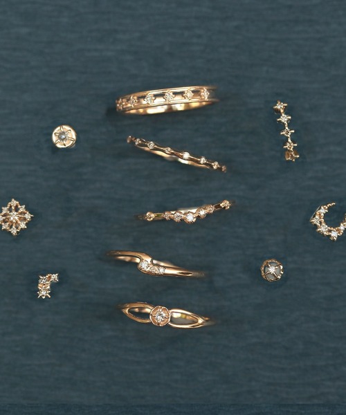【Jewel closet byL&Co.】K10 V字ダイヤモンドリング le bois K10 ダイヤモンドV字 リング（リング）｜NOIR DE POUPEE
