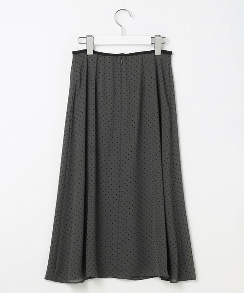 J.PRESS Ladies(J.プレス レディス)の「【洗える】ドットフロッキープリント フレア スカート(スカート・レディース・グレー系5/ブラウン系5・S/XS)」の10枚目の写真