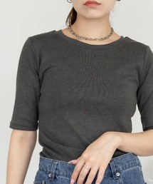 コットンフライス5分袖Tシャツ