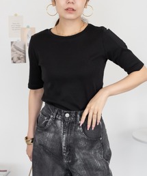 コットンフライス5分袖Tシャツ