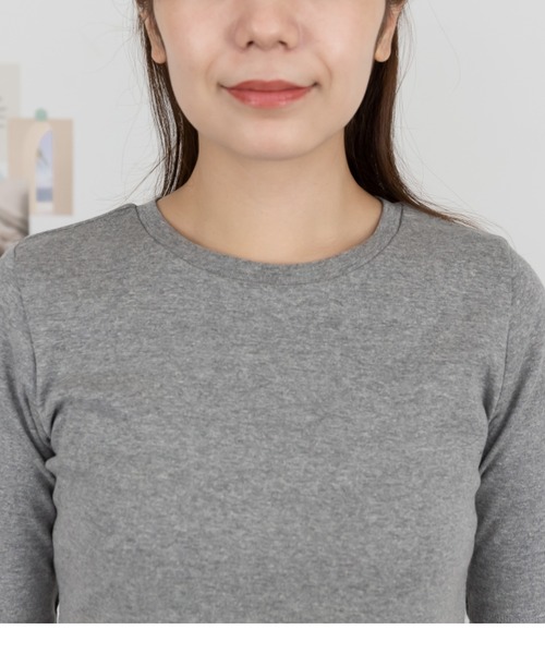 RCD(アールシーディー)の「コットンフライス5分袖Tシャツ(Tシャツ/カットソー・レディース・ブラック/チャコールグレー/杢グレー/オフホワイト/ネイビー・LL/M/L/4L/3L)」の11枚目の写真