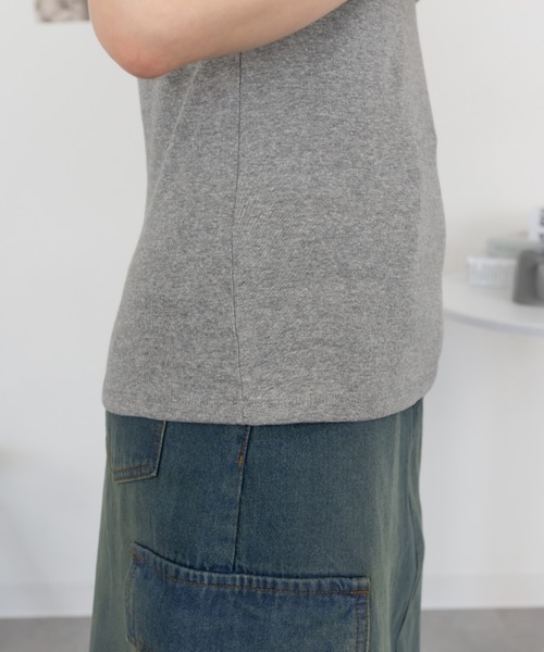 RCD(アールシーディー)の「コットンフライス5分袖Tシャツ(Tシャツ/カットソー・レディース・ブラック/チャコールグレー/杢グレー/オフホワイト/ネイビー・LL/M/L/4L/3L)」の14枚目の写真