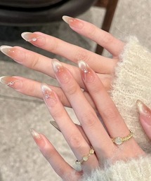 Doux Belle（ドゥーベル）の「簡単にネイルチップハンドネイルチップストーンジェルネイル風（ネイルシール/ネイルチップ）」
