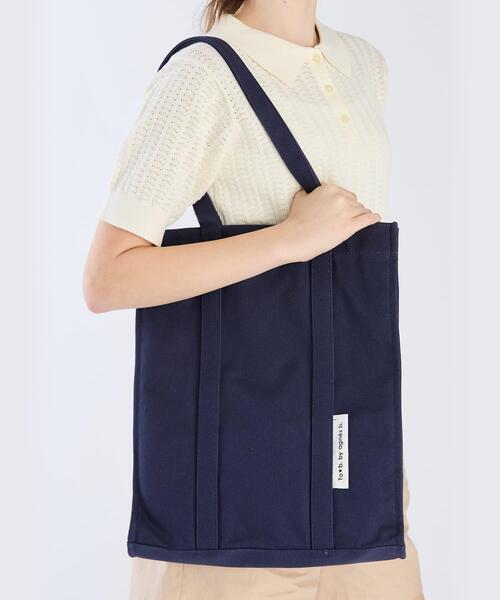 To b. by agnes b.（トゥービーバイアニエスベー）の「コットン キャンバス トートバッグ（トートバッグ・レディース・ネイビー・FREE）」の8枚目の写真