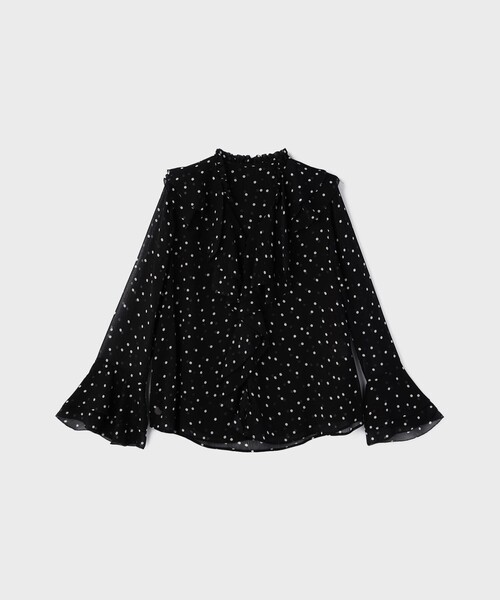 Diagram(ダイアグラム)の「ラッフルドットトップ(シャツ/ブラウス・レディース・ホワイト/ブラック・36/38)」の7枚目の写真