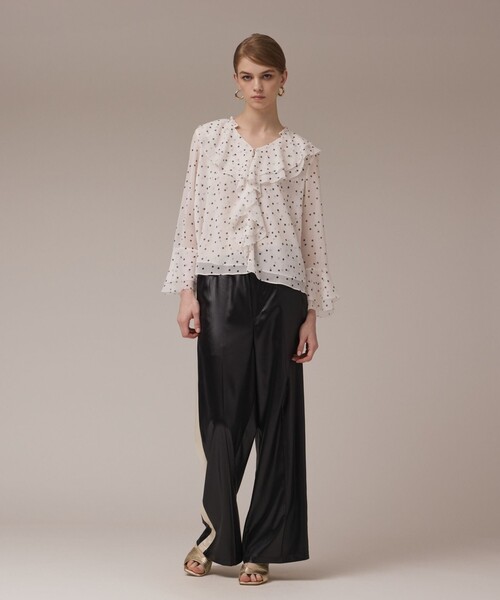 Diagram(ダイアグラム)の「ラッフルドットトップ(シャツ/ブラウス・レディース・ホワイト/ブラック・36/38)」の10枚目の写真