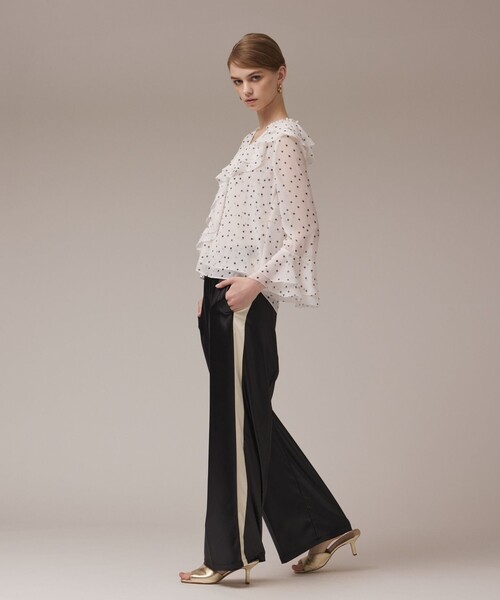 Diagram(ダイアグラム)の「ラッフルドットトップ(シャツ/ブラウス・レディース・ホワイト/ブラック・36/38)」の11枚目の写真