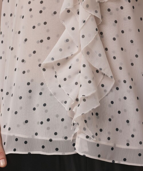 Diagram(ダイアグラム)の「ラッフルドットトップ(シャツ/ブラウス・レディース・ホワイト/ブラック・36/38)」の16枚目の写真